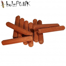 6er Riffeldübel aus Mahagoni / Größe: 6 x 30 mm