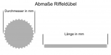 6er Riffeldübel aus Mahagoni / Größe: 6 x 30 mm