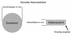 Naturastdübel aus Fichte / Durchmesser von 10 bis 30 mm wählbar