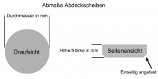 Fichte Abdeckscheiben mit 70 mm Durchmesser