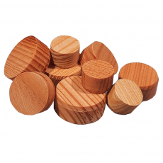 Lärche Konusplättchen bzw. Querholzplättchen / Durchmesser von 10 bis 40 mm wählbar