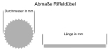 8er Riffeldübel aus Buche / Größe: 8 x (Länge von 30 bis 50 mm wählbar)