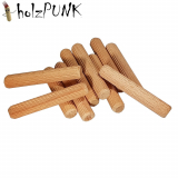 12er Riffeldübel aus Buche / Größe: 12 x (Länge von 50 bis 60 mm wählbar)