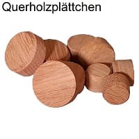 Querholzplättchen in Kiefer, Fichte, Eiche, Buche und Mahagoni