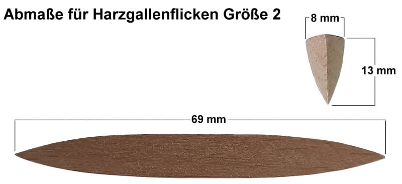 Harzgallenflicke Harzgallenflicken Grösse G2 in 11 Holzarten von 25 bis 500 Stck 