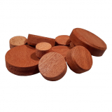Konusplättchen bzw. Querholzplättchen aus Mahagoni / Durchmesser von 10 bis 40 mm wählbar